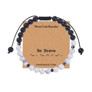 Morse Code Bracelet "Be Brave" adjustable
